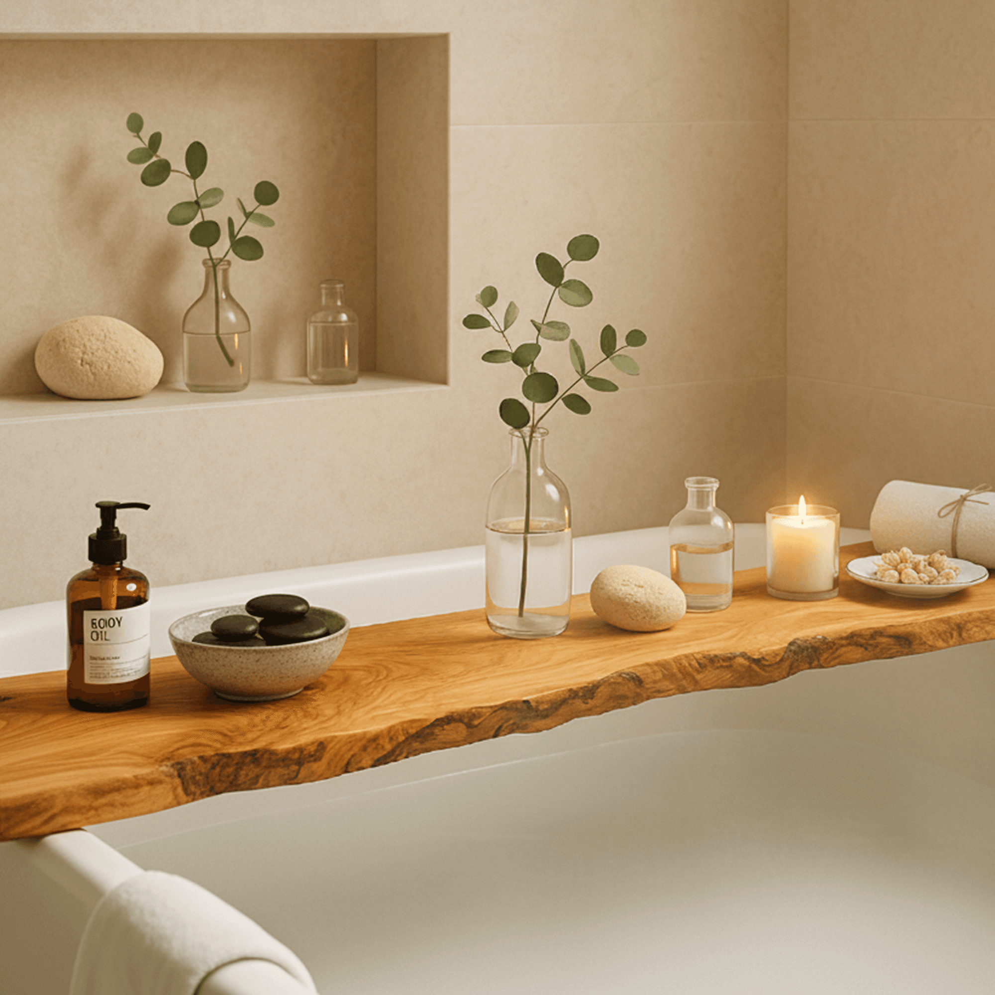Olive Wood Bath Tray