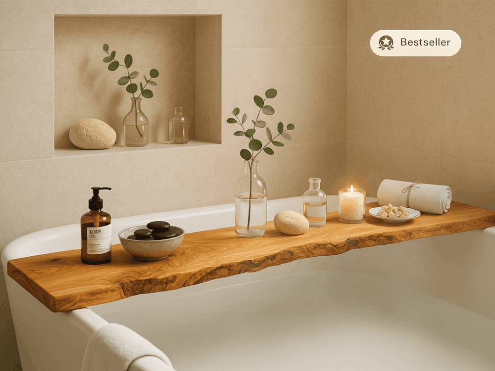 Live Edge Olive Wood Bath Tray