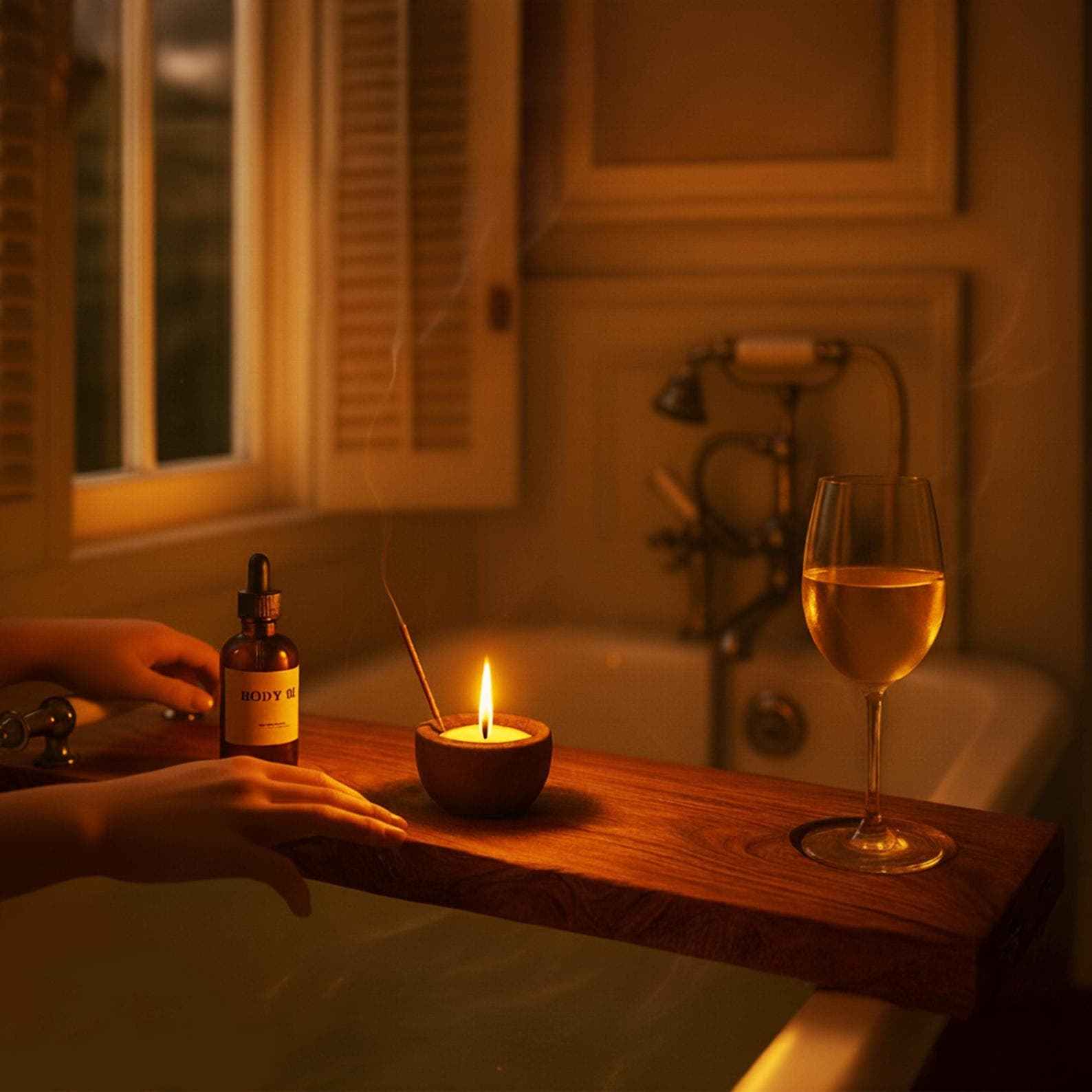 Olive Wood Bath Tray